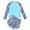 Light Blue, variant on WOYY Toddler Girls Long Sleeve Rash Guard Shorts UPF 50+ Swimsuit Swimwear, Sizes 2-9