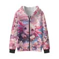 thumbnail image 3 of KUIFORTI Axolotl Cute Girls Sweatshirt Hoodie 11-13 Fleece-Lined Soft Hooded Zip Up Sweatshirts with Pockets Breathable Fall Winter Outwear for Outdoor Activity, 3 of 6