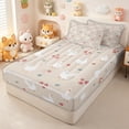 thumbnail image 2 of Erosebridal Duck Floral Repeat Zipper Twin Comforter Sets with Fitted Sheet and 2 Pillowcases for Girls Boys, Beige White Red Flower Farm Goose Zipper Bedding Set, Polkadot Reversible, 4 Pieces, 2 of 7