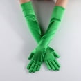 thumbnail image 2 of Namzi Classic Adult Size Long Opera Length Satin Gloves 21.7"（Green）, 2 of 5