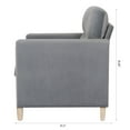 thumbnail image 5 of 35" 1 Seater Sofa, Modern Fabric Sofa Chair, Upholstered Single Couch with Solid Wood Legs and Wide Armrest for Bedroom, Apartment, Home, Office, Living Room, Gray, 5 of 9