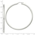 thumbnail image 4 of 925 Sterling Silver Women's Anti-Tarnish Coating Classic Tube 2.5mm Round Hoop Earrings | 65mm, 4 of 4