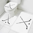 thumbnail image 4 of Ice Hockey Bathroom Rugs Set Winter Sports White Background Non Slip Absorbent Soft Bath Mats 3 Piece Set with Bathroom Rug, U-Shaped Floor Mat, Toilet Seat Cover Large Size, 4 of 9