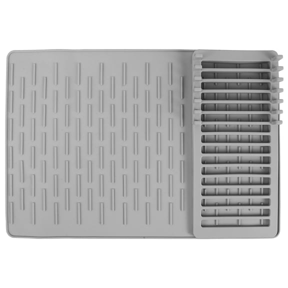 Compact Non Slip Silicone Dish Drying Mat Pad and Tray for Kitchen Counter