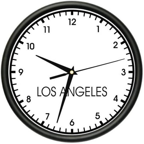 SignMission CLLos Angeles Time 10 in. dia. Los Angeles Time Wall Clock