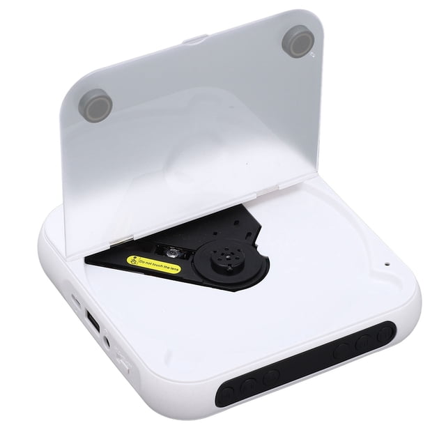 Reproductor De CD Inalámbrico, Reproductor De CD Portátil De 1200 MAh Pantalla LCD Ligera Recargable Blanca Formato Múltiple Para Viajes Para Computadora Portátil