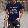 thumbnail image 1 of Qertyioot Coupe Classique Léger T-Shirt à Manches Courtes Imprimé à Col Rond pour Homme Décontracté Mode Hauts, 1 of 4