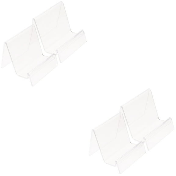 WORGEOUS 4 pcs  Wallet Display Stand Acrylic Tabletop Storage Rack Single Layer Wallet Display Rack