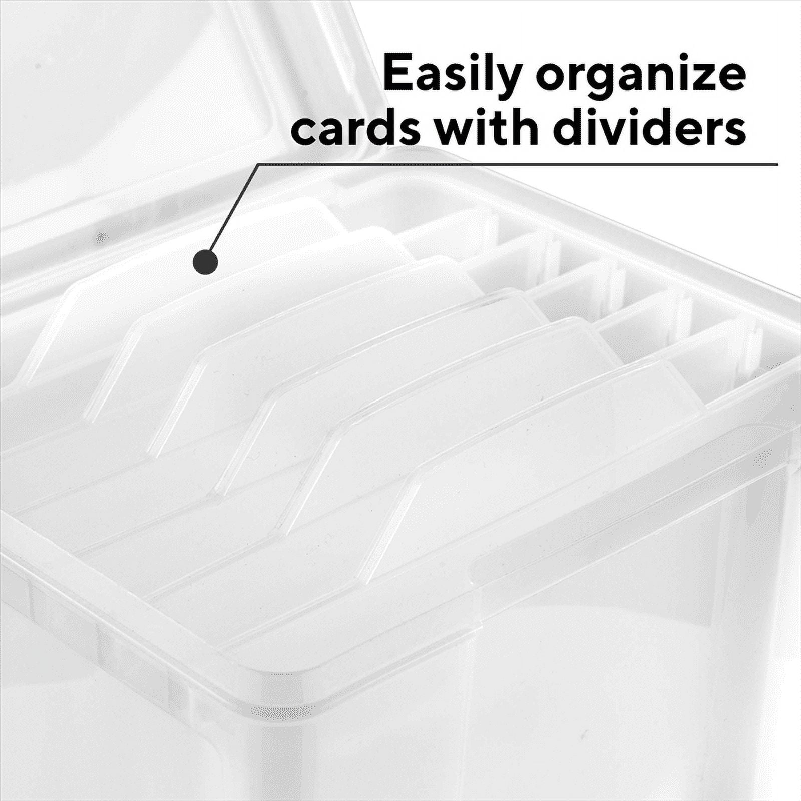Greeting Card Organizer & Storage Box with 6 Adjustable Dividers for Holiday Birthday Get Well Cards Photos, Crafts .