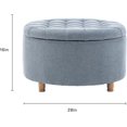 thumbnail image 2 of Wovenbyrd Classic Button Tufted Storage Ottoman Footstool with Lift Off Lid, Boucle Performance Fabric, 2 of 17