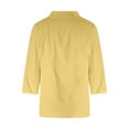 thumbnail image 5 of BLTIBY Womens 3/4 Sleeve Shirt Spring Fall Solid Color V Neck Blouse Fashion Lightweight Casual Loose Tops Yellow S, 5 of 5