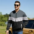 thumbnail image 5 of Men's Bomber Jacket Lightweight Casual Zipper Coat with Pockets Ideal for Camping, Hiking, 5 of 10