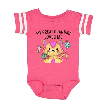 

Inktastic My Great Grandma Loves Me with Cute Kitten and Flowers Gift Baby Boy or Baby Girl Bodysuit