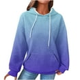 thumbnail image 2 of Frostluinai Hoodies for Women Waffle Cloth Long Sleeve Drawstring Loose Fit Pullover Fashion Graident Sweatshirts Hoodies with Pocket, 2 of 6