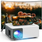 Crosstour WiFi Mini Portable Projector, HD 720P Supported Portable Video Outdoor Movie Projector with 200'' Large Screen