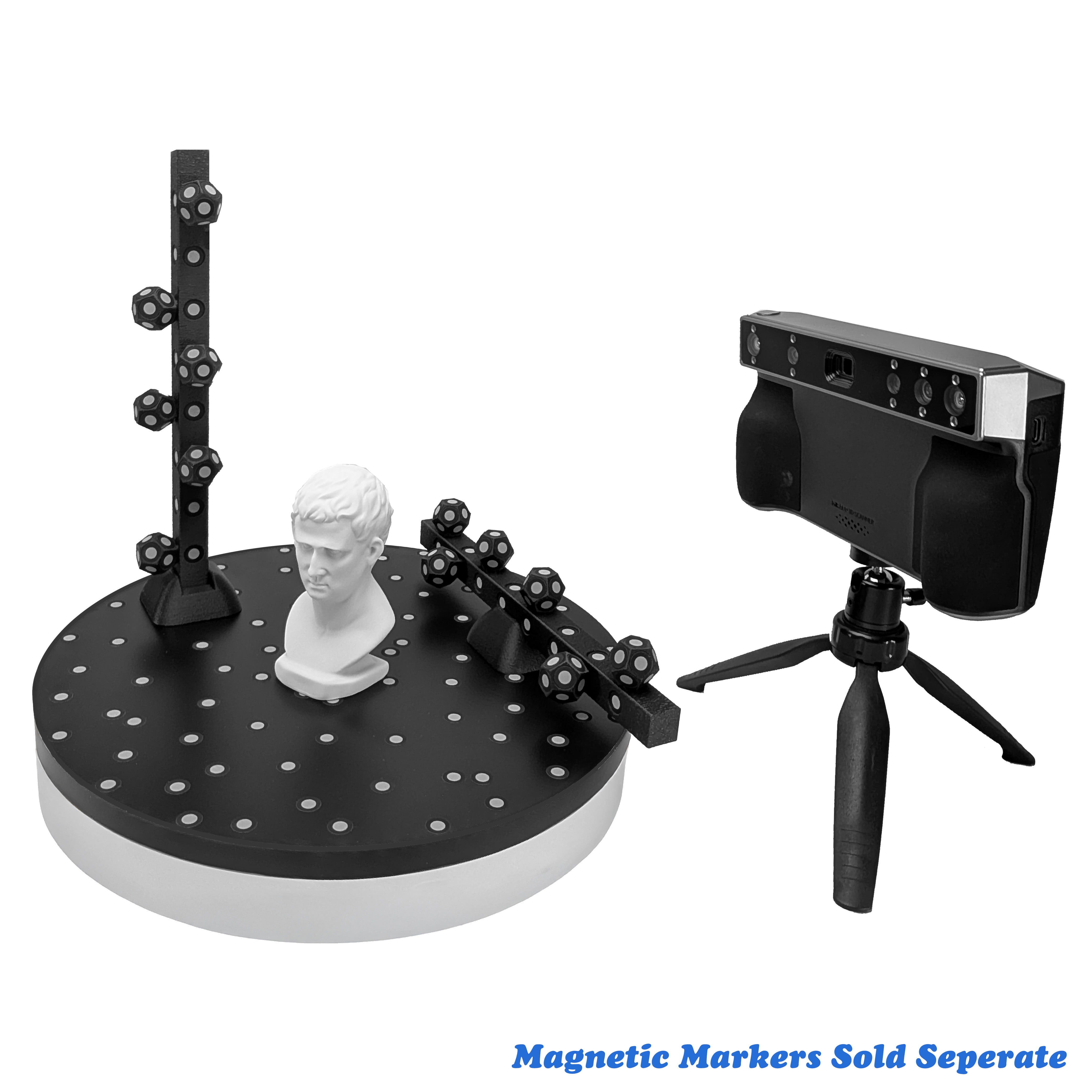 3D Scanning System: Modular Marker Tower Set with 6mm Dots, 3D Scanning Spray, Turntable Compatible, Accurate 3D Scanner Tracking Dot Reference Point Markers