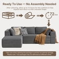 thumbnail image 6 of Sectional Sofa, Asofer 105" L-Shape Modular Couch With Corduroy Fabric for Living Room, Free Assembly, Dark gray (Left Facing Chaise), 6 of 11
