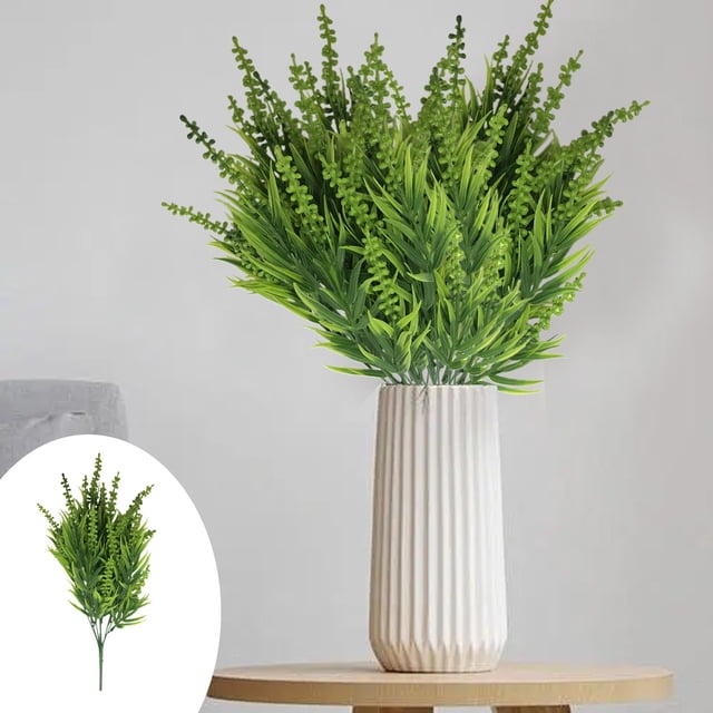 Fiudx Tallos de Lavanda Artificial, Diseño Floral Realista, Plástico Duradero, Decoración de Interiores, Adornos Versátiles para Fiestas, Ideal para Sala de Estar, Listos para Florero, 39 Cm de Largo