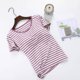 thumbnail image 1 of Blusa de pijama de manga corta para mujer, lisa, informal, a la moda, con cuello redondo, de manga corta, para mujer, 1 of 3