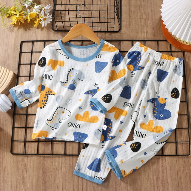 Ensemble de Pyjama pour Bébé Garçon Été, Haut à Col Rond à Enfiler, Ensemble de Pyjama d'Été, Pyjama Garçons Taille 3-6 Mois