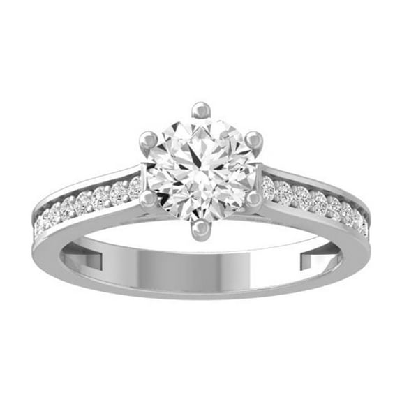 ARAIYA FINE JEWELRY 925 Sterling Silver Lab Grown Diamond Solitaire Engagement Ring (1 2/5 cttw, D-F Color, VS1 Clarity) Size 5