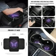 thumbnail image 5 of Renewold Butterfly Boho Mandala Flower Front Car Seat Cover Set with Steering Wheel Seat Belt Pads Center Console Pad Trash Bin Phone Holder Rearview Mirror Cover Cup Holder Key Chain, Pack of 12, 5 of 7