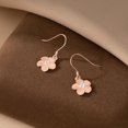 thumbnail image 4 of Solid 925 Sterling Silver Hawaiian Flower Drop Earrings Plumeria for Women Teens CZ Flower Dangle Earrings Hooks for Spring, 4 of 12