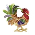 thumbnail image 6 of yuksok Chicken Figurine Jewelry Box Alloy Decorative Dresser Sculpture Treasure Box Blue, 6 of 9