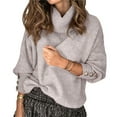 thumbnail image 3 of Suéteres de Punto Grueso Oversize para Mujer, con Cuello Alto, Larga y Corte Holgado, Ideales para el Invierno Gris 4XL, 3 of 8