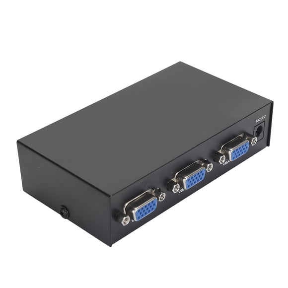 2 Port VGA Splitter, 1920X1440 US Plug 100-240V VGA Splitter Long Distance Transmission  for Public Address