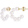 thumbnail image 1 of FOAUUH Pearl Hoop Earrings for Women with 925 Sterling Silver Post, 1 of 5