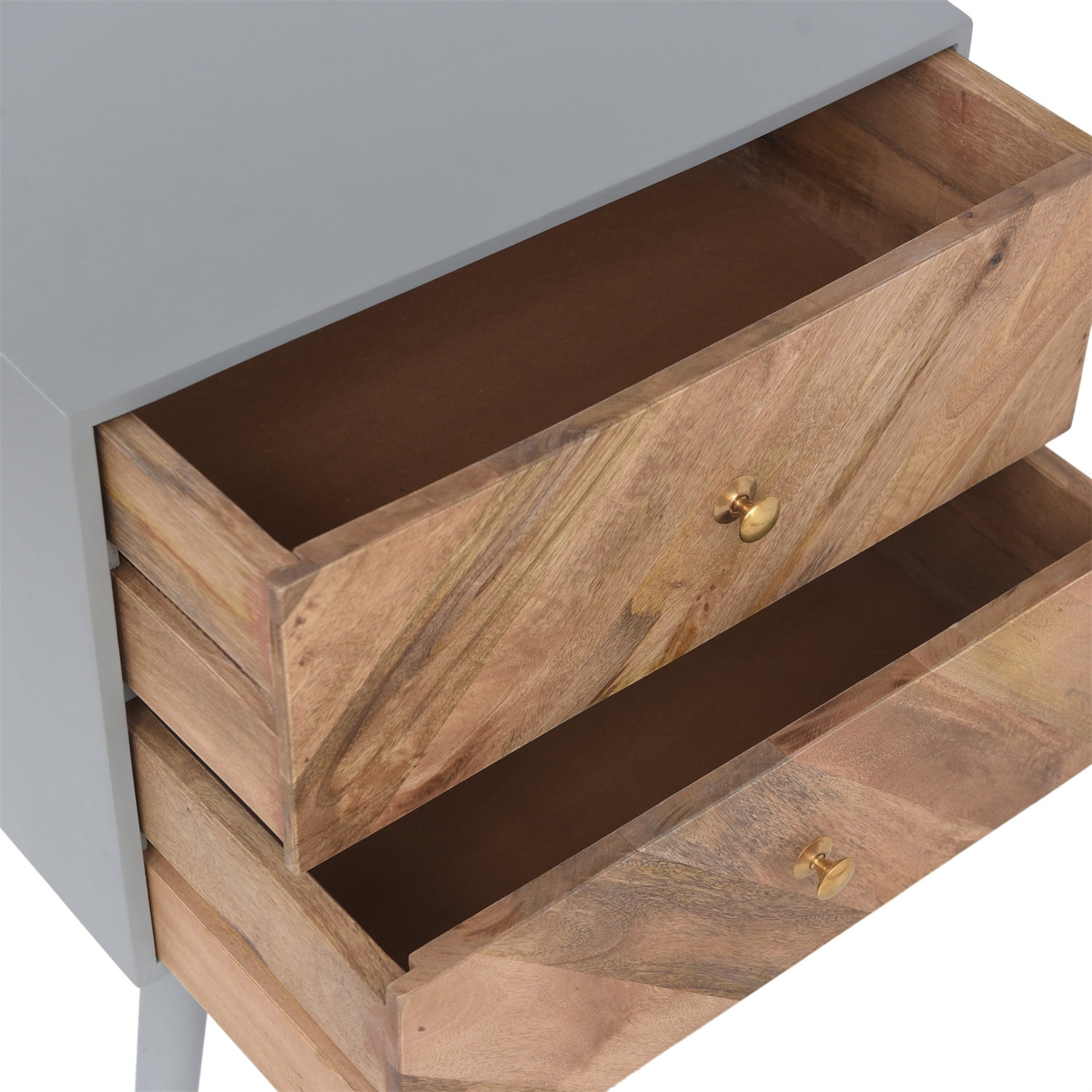 Kepooman Nightstand, Wood Side Table with 2 Drawer, Accent Table with Storage for Bedroom, Living Room, Natural & Grey Kepooman Nightstand, Wood Side Table with 2 Drawer, Accent Table with Storage for Bedroom, Living Room, Natural & Grey