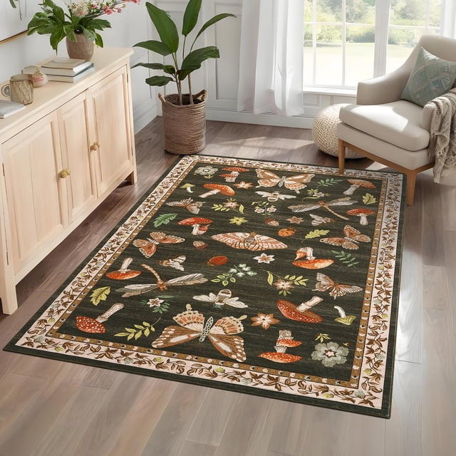 Runner Rug, Washable Runner Rug Non-Slip Area Rug, Stain Resistant Floor Carpet for Hallway Kitchen Doorway Bedside
