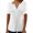 White, variant on Womens Shirts Pleated Round Neck Button Short Sleeve Summer Tshirts Shirts for Women Multicolor L