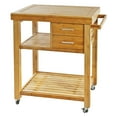 thumbnail image 2 of Clevr Rolling Bamboo Wood Kitchen Island Cart Trolley, Kitchen Trolley Cart on, 2 of 8