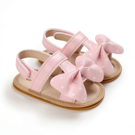 

Bullpiano Baby Girls Open Toe Shoes Sandals Newborn Summer Bowknot Flats Shoes First Walkers 0-18M