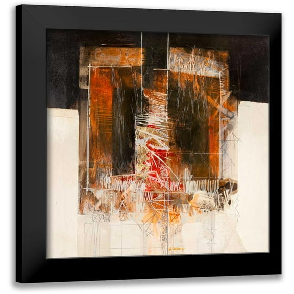Censini 12x12 Black Modern Framed Museum Art Print Titled - Verso sera
