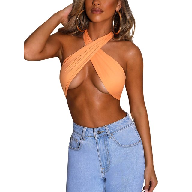 ZAXARRA Femmes Gilet Licol avec Poitrine Creuse Vêtements Simples