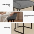 thumbnail image 3 of COLAMY Set of 6 Dining Chairs, Modern Upholstered Fabric Kitchen Chairs with U-Shaped Metal Legs, Armless Mid-Back Side Chairs for Home and Hotel, Gray, 3 of 13