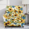 thumbnail image 2 of Jiueut Sunflower Butterfly Pattern Recliner Cover, Dustproof Recliner Chair Covers Elastic Jacquard Sofa Cover with Machine Washable Design, 2 of 7