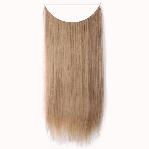 Xihbxyly Extensiones de Cabello con Clip Grueso de Moda, Rizos Lisos, Postizo Completo con Clip