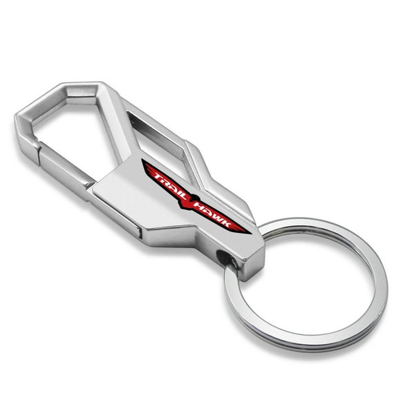 Jeep Trailhawk Silver Carabiner-style Snap Hook Metal Key Chain