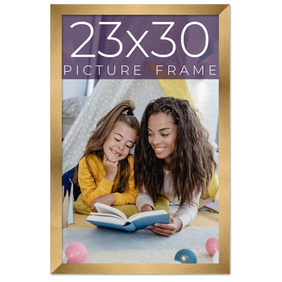 23x30 Frame Gold Bronze Solid Wood Picture Frame Width 0.75 Inches | Interior Frame Depth 0.5