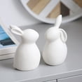 thumbnail image 4 of 2Pcs Ceramic White Bunny Figurine, Easter Rabbits Decoration Cute Bunny Egg Ornaments, Collectible Sculpture Craft for Home Office Easter Day Decor ﻿, 4 of 4