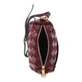 thumbnail image 5 of Time and Tru Women's Woven Faux Leather and Suede Mini Crossbody Bag, Burgundy, 5 of 6