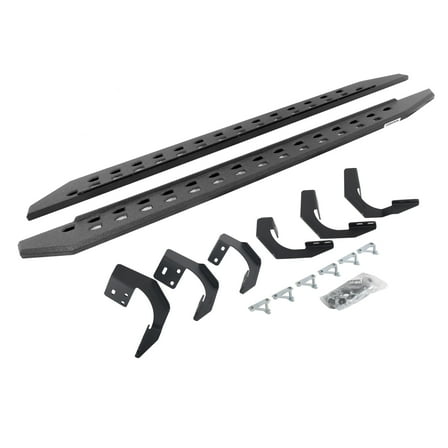 Go Rhino 69429980ST RB20 Slim Line Running Boards with Mounting Bracket Kit For Ram 15-18 1500, Ram 19-23 1500 Classic (Extended Cab Pickup)