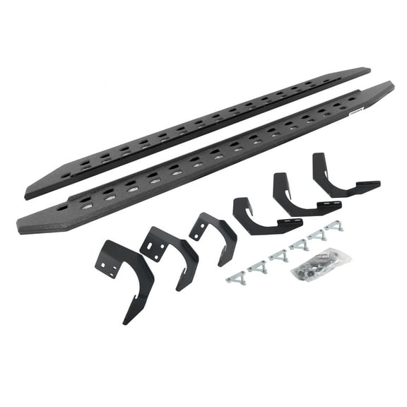 Go Rhino 69429980ST RB20 Slim Line Running Boards with Mounting Bracket Kit For Ram 15-18 1500, Ram 19-23 1500 Classic (Extended Cab Pickup)