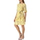 thumbnail image 4 of Vestido de Chiffon Amarillo M de INSPIRE CHIC con Estampado Floral, Corte Casual y Falda con Volantes, 4 of 7
