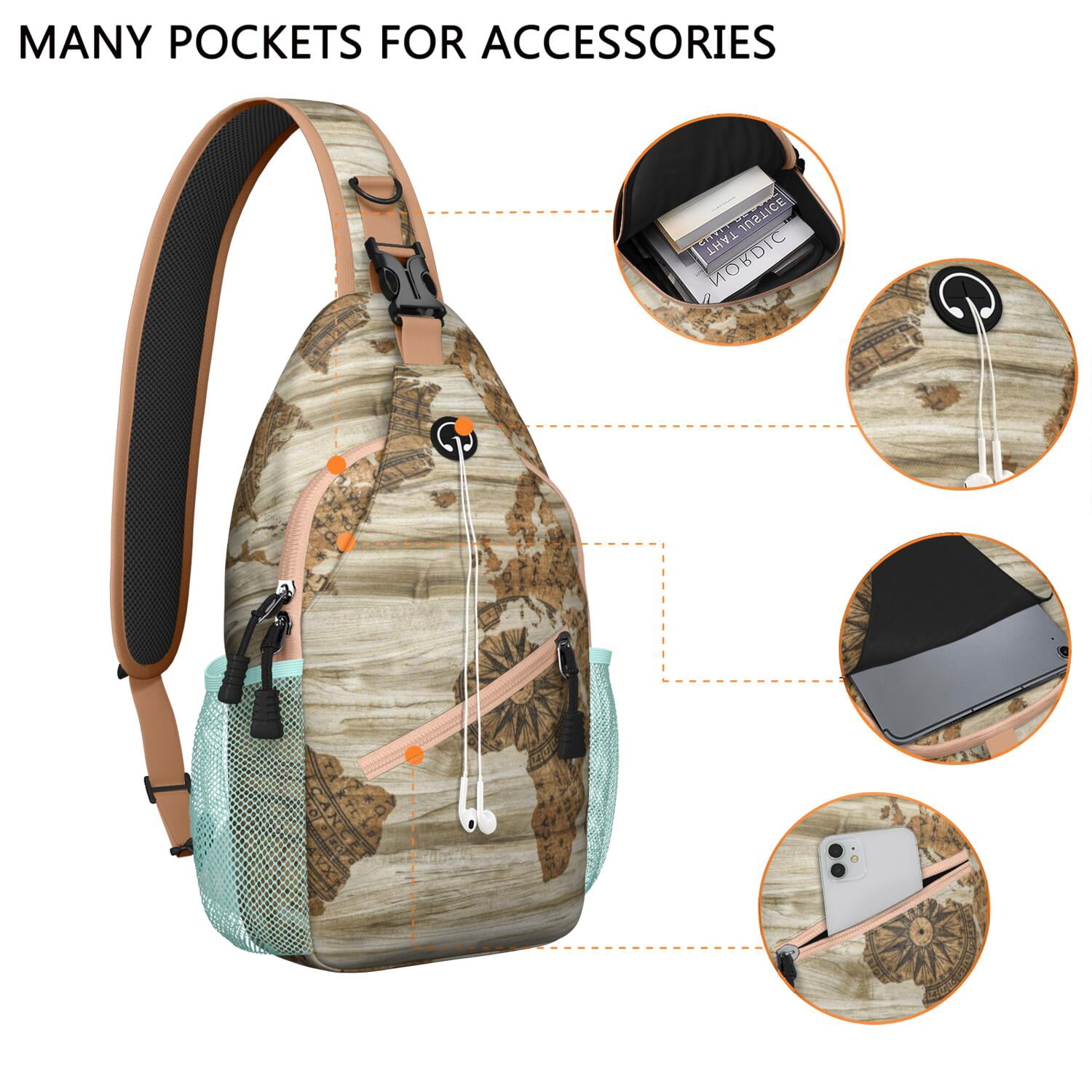 Tractor Print Sling Bag for Outdoor Enthusiasts Lightweight & Organized Design Perfect for Travel & Casual Urban Use