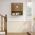 thumbnail image 3 of Aufeile Wood Medicine Cabinet, Modern Bathroom Wall Storage Cabinet with Adjustable Shelf, Walnut, 3 of 10